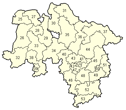 Map of Niedersachsen